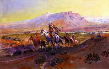 American Indians Painting - the forked trail 1903 Charles Marion Russell American Indians